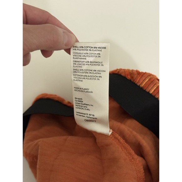 Free People Penny Pull-On Velvet Pants Size Small Orange High Rise Flare - Picture 9 of 10